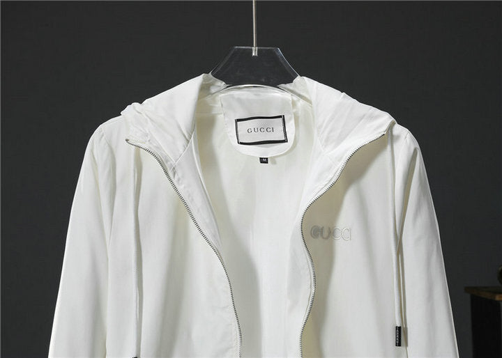 GUCCI Full Logo Hooded Windbreaker Jacket