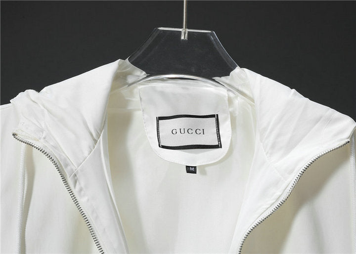 GUCCI Full Logo Hooded Windbreaker Jacket