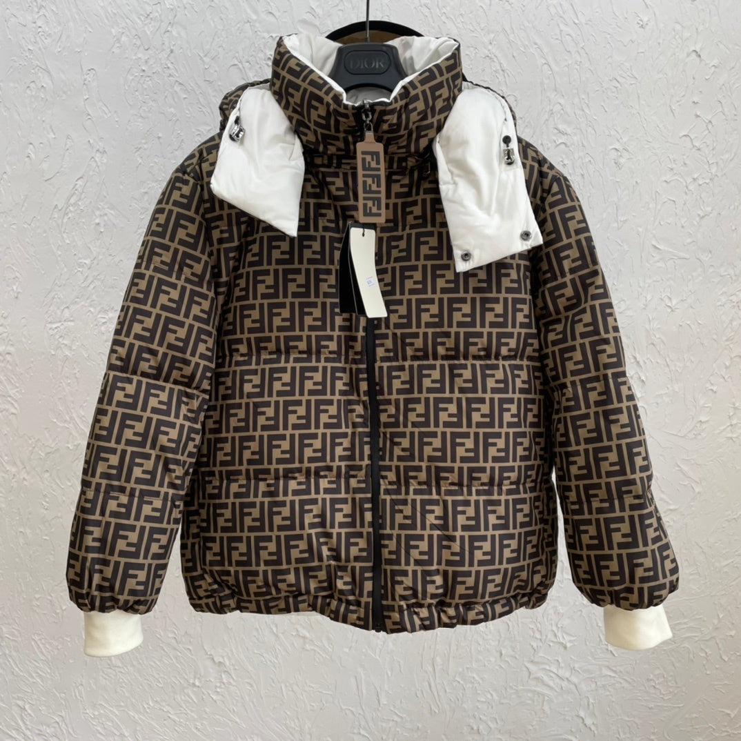 Fendi FF logo print puffer jacket