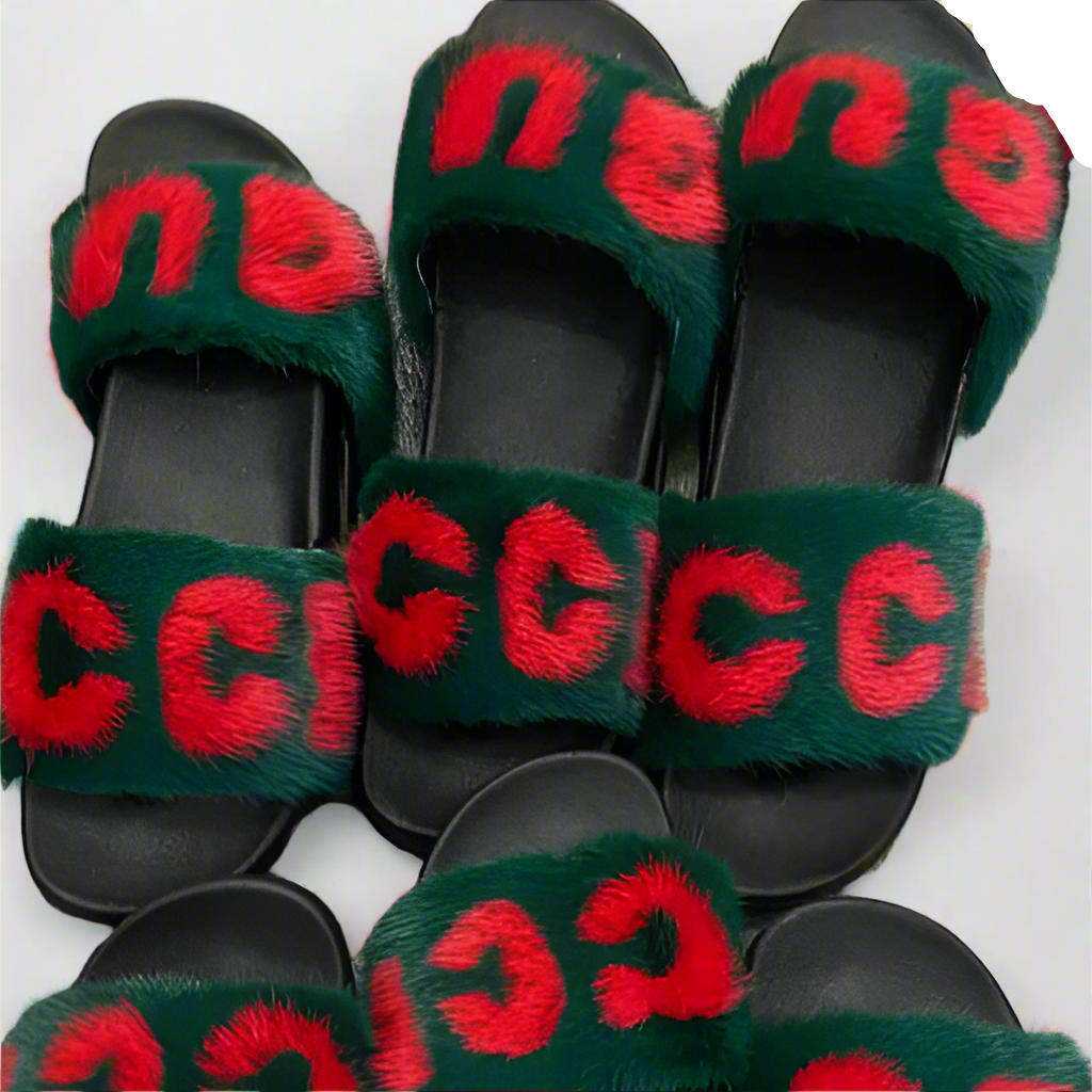 Green / Red Luxx Slippers