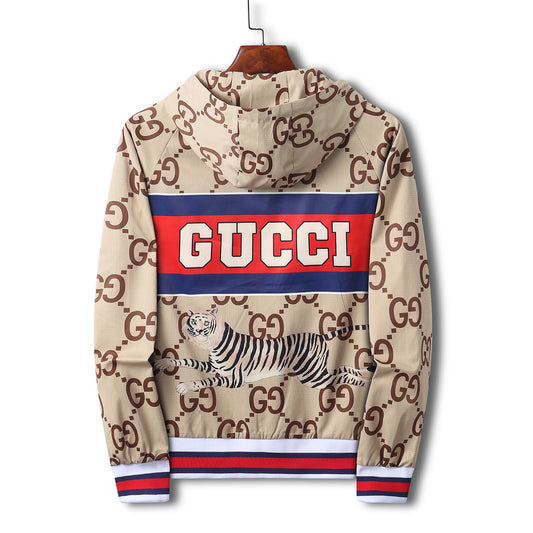 GUCCI Brown Lunar New Year 'GUCCI Tiger' Jumbo GG Hoodiw