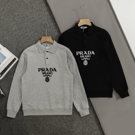 PRADA Logo Polo Sweatshirt