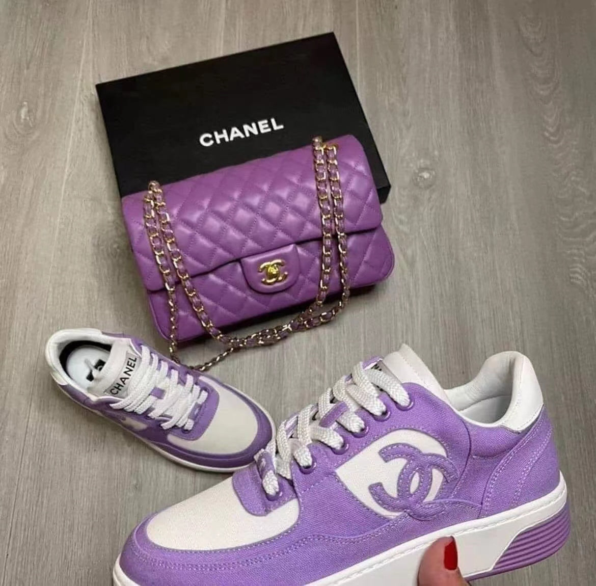 2 Piece Purple CC Sneaker & Purse Set