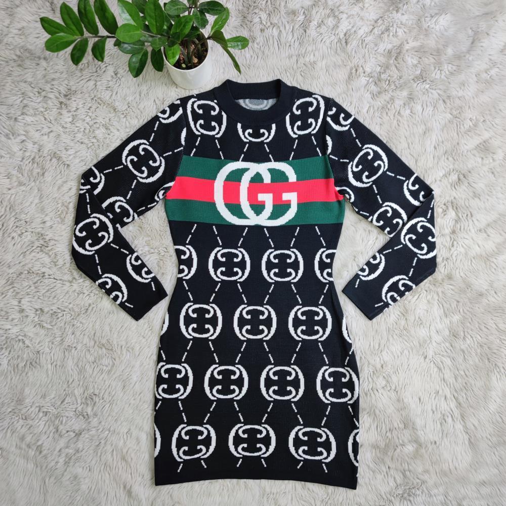Gucci sweater dress with the GG monogram pattern