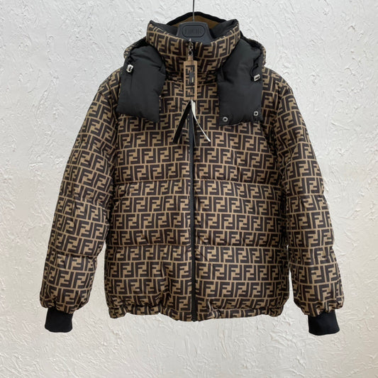 Fendi FF logo print puffer jacket