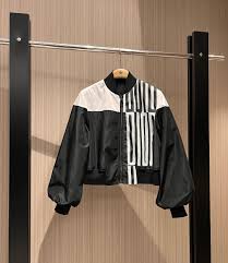 Dior Cropped Bomber Jacket with Bishop Sleeves and the Dior Graphique motif