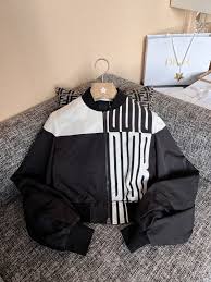 Dior Cropped Bomber Jacket with Bishop Sleeves and the Dior Graphique motif